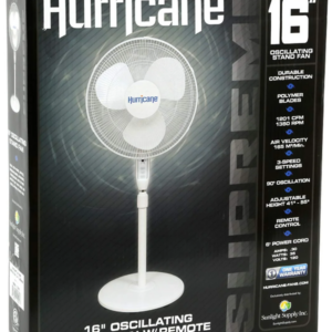 Hurricane Supreme Oscillating Stand Pedestal Fan 16" with Remote